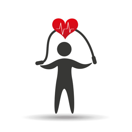 Athlete Silhouette Heart Jump Rope Vector Illustrationのイラスト 素材 ストックフォト 写真素材のstock Foto ストックドットフォト