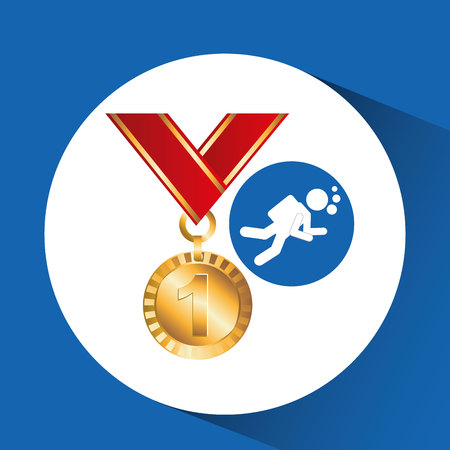 extreme sport avatar diving and medal vector illustration eps 10のイラスト素材