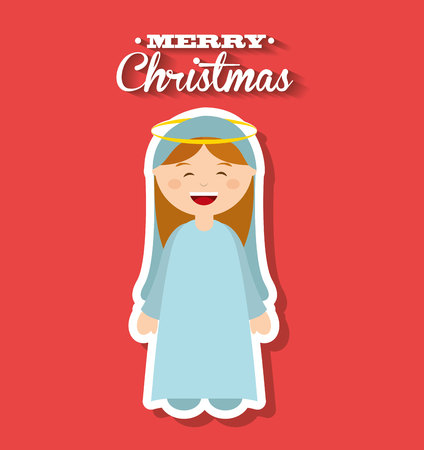 happy merry christmas manger character vector illustration designのイラスト素材