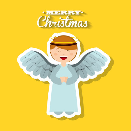 happy merry christmas manger character vector illustration designのイラスト素材