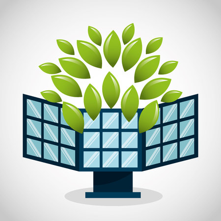 ecological alternative energy green vector illustration designのイラスト素材