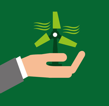 ecological alternative energy green vector illustration designのイラスト素材