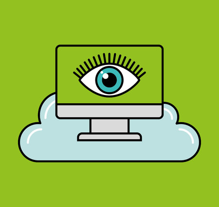 cloud computing data storage vector illustration designのイラスト素材