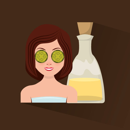 natural spa center icons vector illustration designのイラスト素材