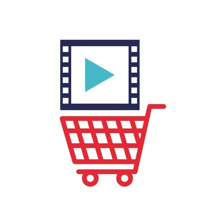 video marketing flat line icons vector illustration designのイラスト素材