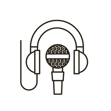 headset with microphone isolated icon vector illustration designのイラスト素材