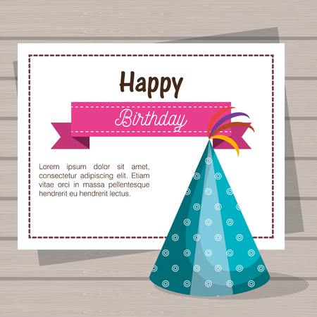 happy birthday celebration card vector illustration designのイラスト素材