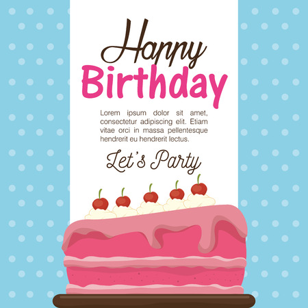 happy birthday celebration card vector illustration designのイラスト素材