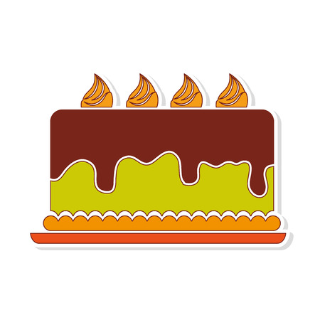 delicious sweet cake birthday vector illustration designのイラスト素材