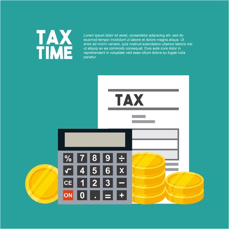 tax time flat icons vector illustration designのイラスト素材