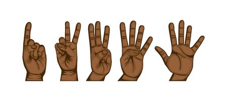 hands human set collection symbol vector illustration designのイラスト素材