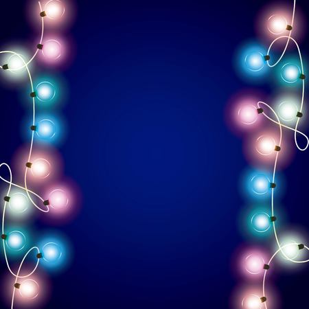installation of Christmas lights decoration vector illustration designのイラスト素材