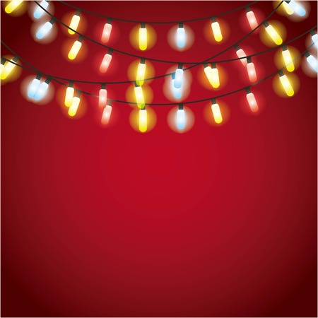 installation of Christmas lights decoration vector illustration designのイラスト素材