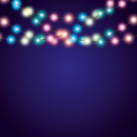 installation of Christmas lights decoration vector illustration designのイラスト素材
