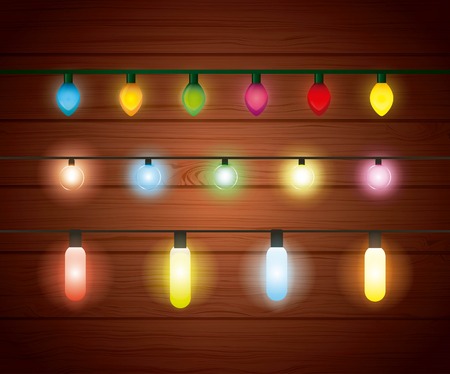 installation of Christmas lights decoration vector illustration designのイラスト素材