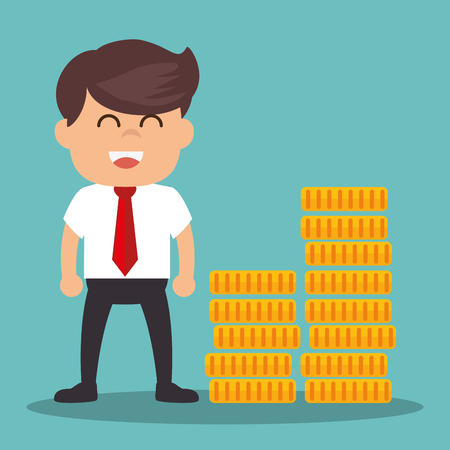successful businessman with growth icon vector illustration designのイラスト素材