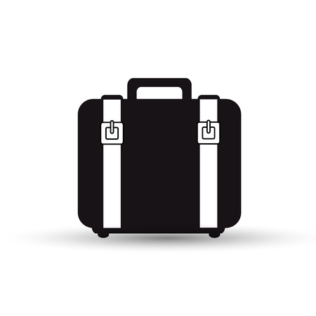 suitcase with straps black design vector illustrationのイラスト素材