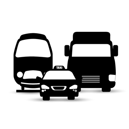 collection silhouettes cars transport service vector illustrationのイラスト素材