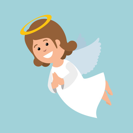 happy merry christmas manger character vector illustration designのイラスト素材