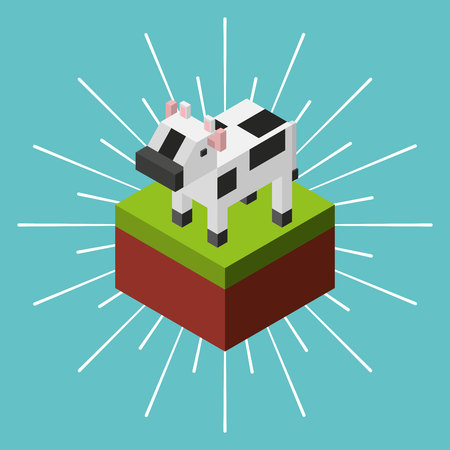 farm fresh isometric icon vector illustration designのイラスト素材