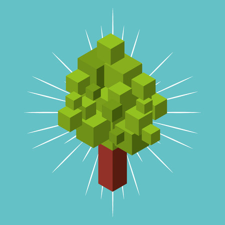 nature element isometric icon vector illustration designのイラスト素材