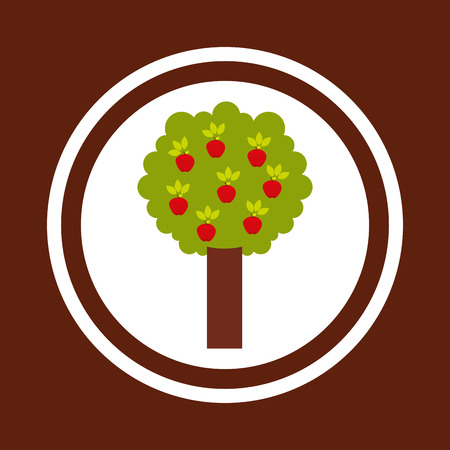 apple tree nature icon vector illustration designのイラスト素材