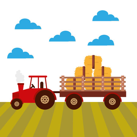 tractor farm vehicle icon vector illustration designのイラスト素材
