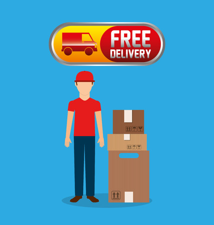 delivery service worker avatar vector illustration designのイラスト素材