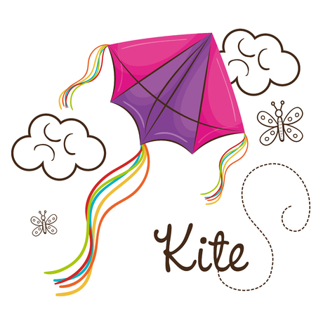 kite toy flying icon vector illustration designのイラスト素材