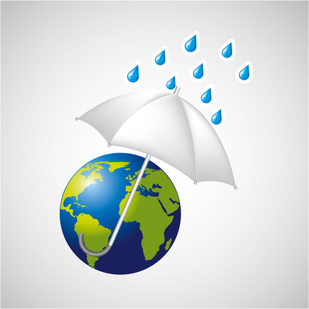 globe earth weather meteorology with rainのイラスト素材