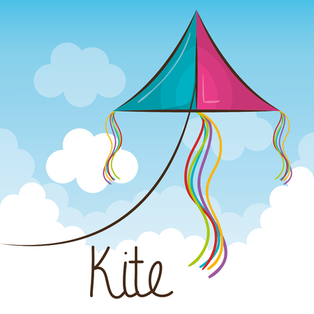 kite toy flying icon vector illustration designのイラスト素材