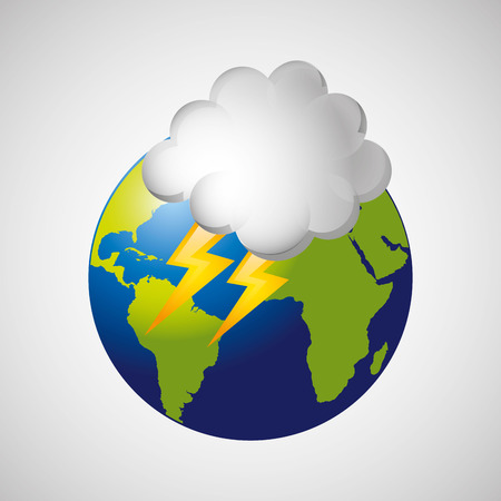globe earth weather meteorology lightningのイラスト素材