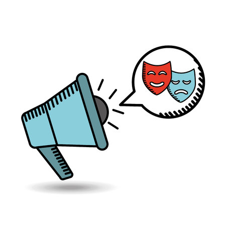 megaphone icon cinema movie theatrical mask vectorのイラスト素材