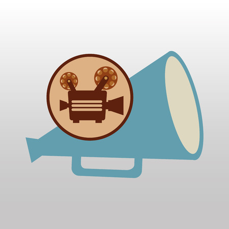 camera movie vintage megaphone icon design vectorのイラスト素材