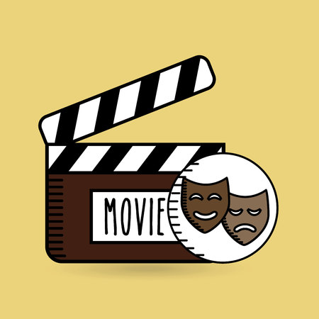 clapper movie hand icon design vector illustrationのイラスト素材