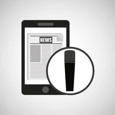 smartphone digital news online design vector illustrationのイラスト素材