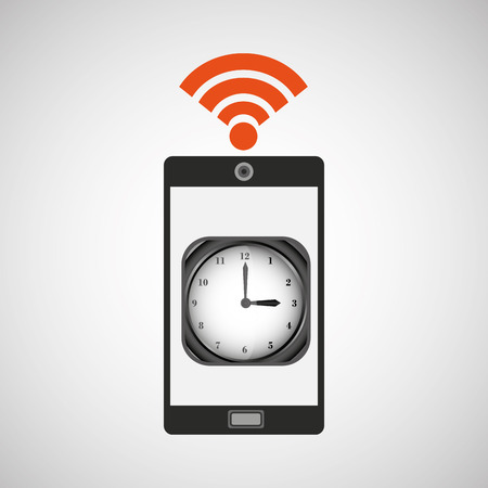 smartphone clock internet wifi iconのイラスト素材