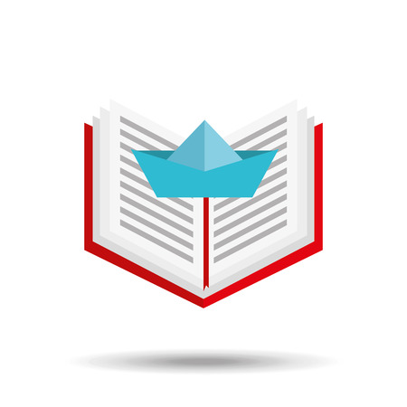 concept school book ship paper vector illustrationのイラスト素材