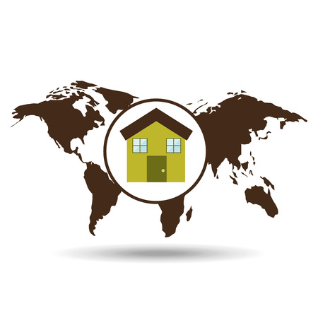 map earth environment ecological green house vector illustrationのイラスト素材