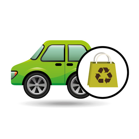 eco car bag shop icon environment vector illustrationのイラスト素材