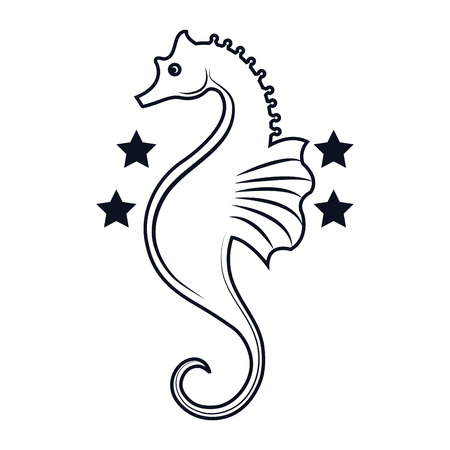 marine horse isolated icon vector illustration designのイラスト素材
