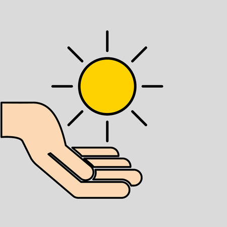 hands care sun warming global design vector illustrationのイラスト素材