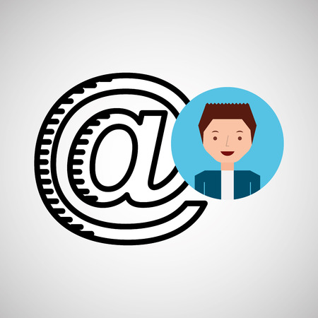 character hand draw mail icon vector illustrationのイラスト素材