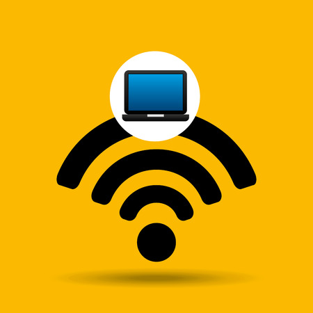 laptop icon wifi social media vector illustrationのイラスト素材