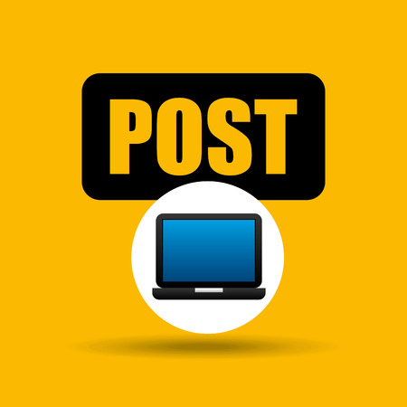 laptop icon post social media vector illustrationのイラスト素材