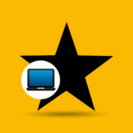 laptop icon favorite social media vector illustrationのイラスト素材