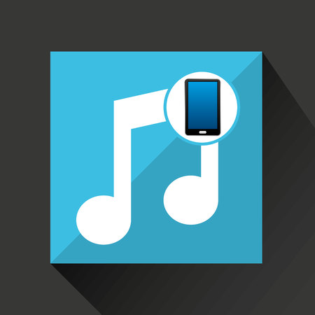 smartphone music social network media icon vector illustrationのイラスト素材