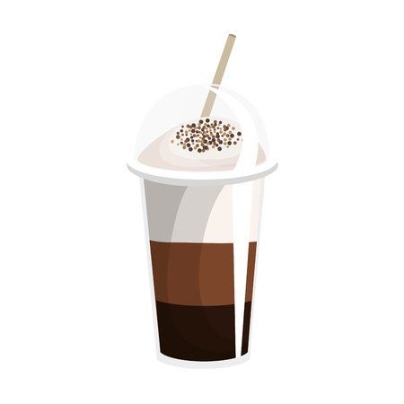 delicious ice coffee isolated vector illustration designのイラスト素材