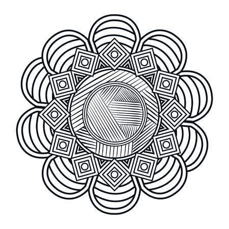 mandala art isolated icon vector illustration designのイラスト素材