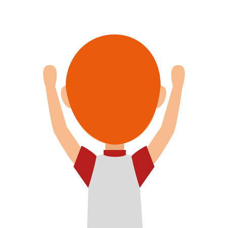 person character from behind vector illustration designのイラスト素材